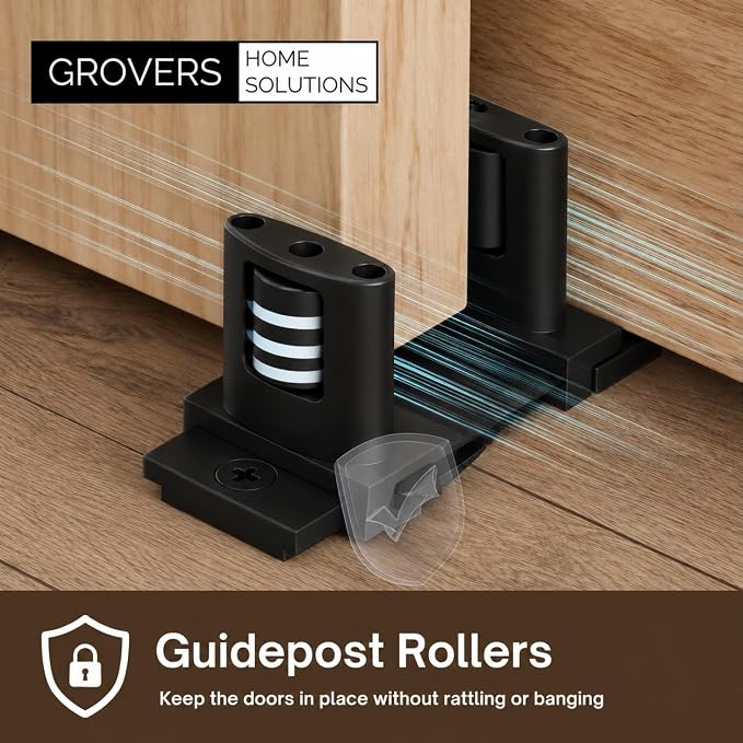 3-Pack Sliding Closet Door Floor Roller Guide - Image 2