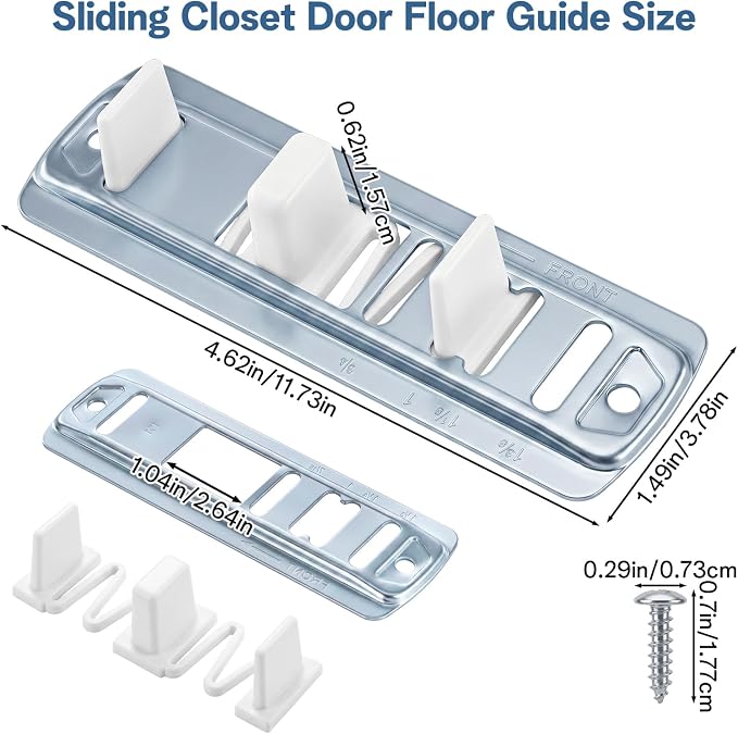 2 Pack Sliding Closet Door Track Fits N 6560 3/4" to 1-3/8" | Adjustable - Image 2
