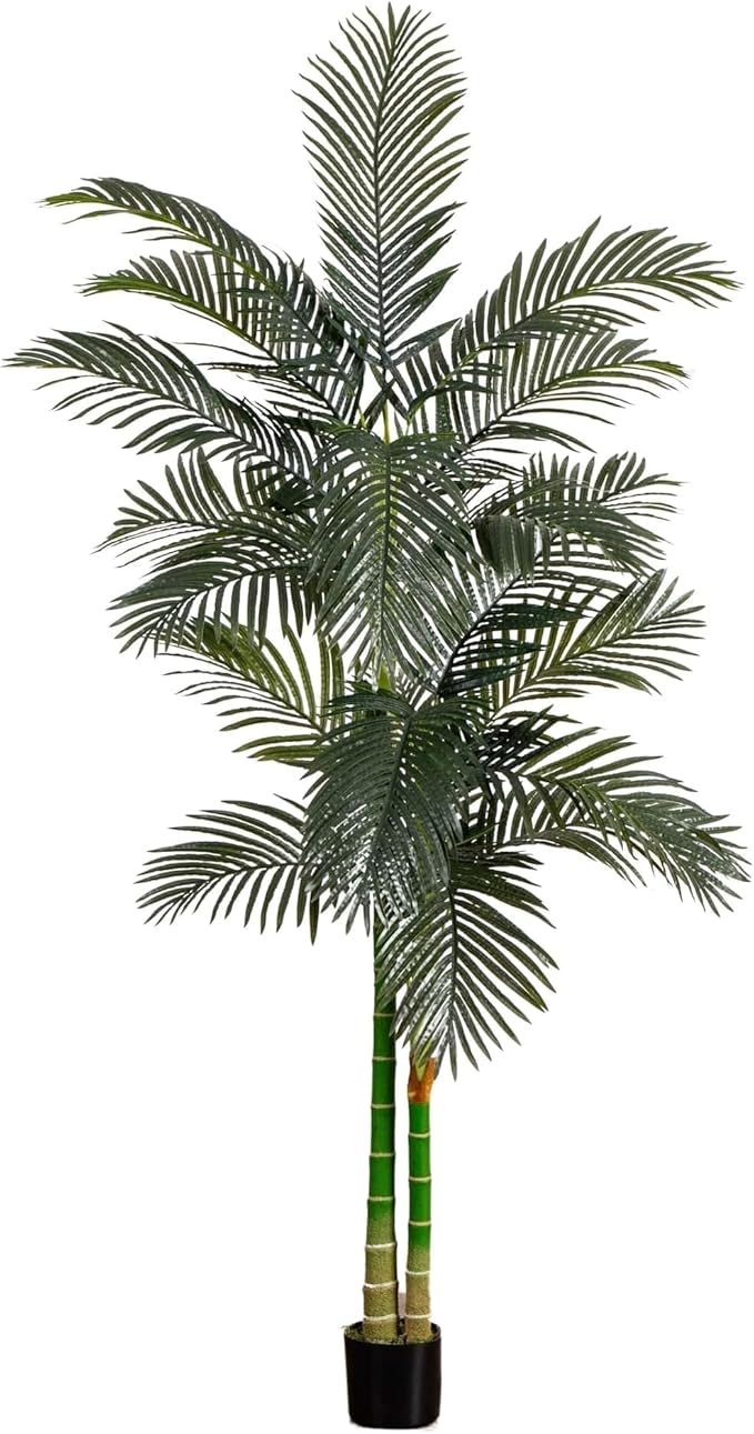 Nearly Natural 8 ft Artificial Golden Cane Palm Tree by NearlyNatural