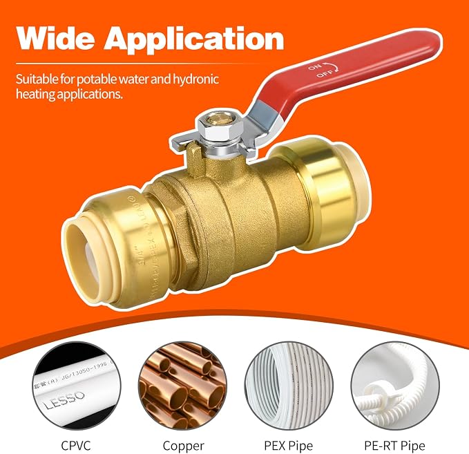 2pcs 3/4" Push Fit Ball Valve - Image 4