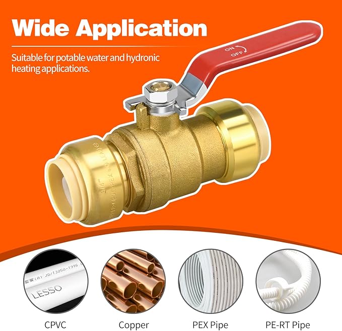 4pcs 3/4" Push Fit Ball Valve - Image 4