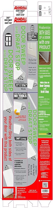 PVC Slide on Door Sweep with Foam Draft Stopper/Sweep - Image 5