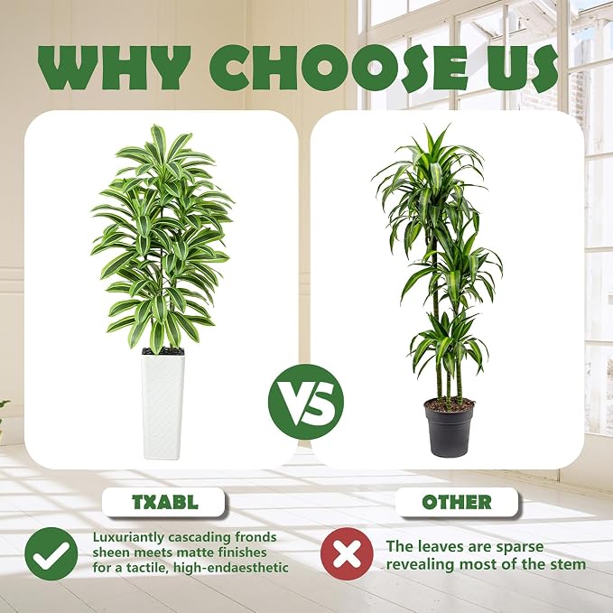 Artificial Yellow Dracaena Tree Indoor, 7FT Tall Fake Floor Plants - Image 8