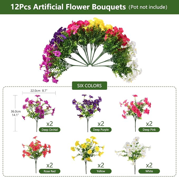 INQCMY Artificial Fake Petunias Flowers - Image 7