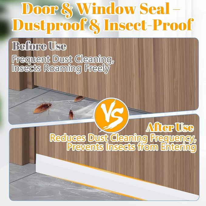 ZOMPAGO Clear Weather Stripping Door Window Draft Insulation, 1.8" x 16.4FT | - Image 5