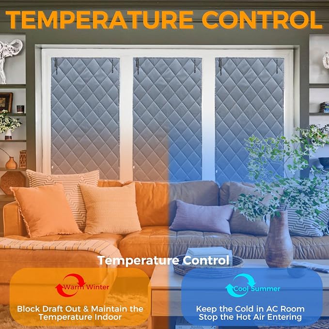 Window Insulation Kit 39"x63" | 3-Layer Cotton Thermal Insulated Window Cover - Image 2