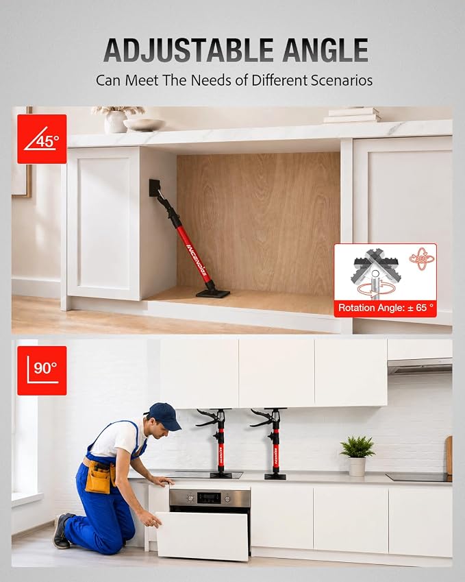 2PK Cabinet Jacks, 11.8 in to 23.6 in Adjustable Telescopic Support Pole | - Image 6