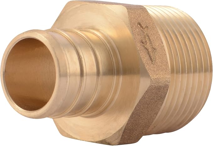 SharkBite 3/4 Inch Crimp MNPT Male Adapter, Brass Plumbing Fitting, PEX Pipe by SharkBite