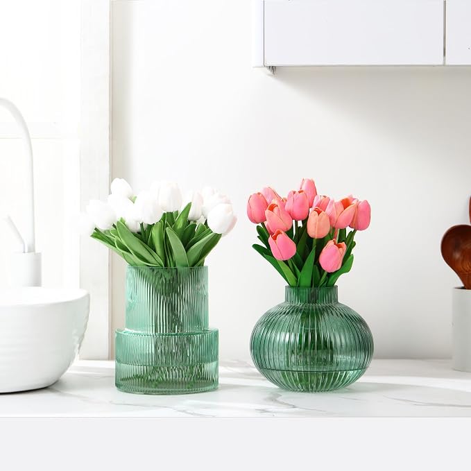 Ribbed Glass Vases, Modern Vase - Image 3