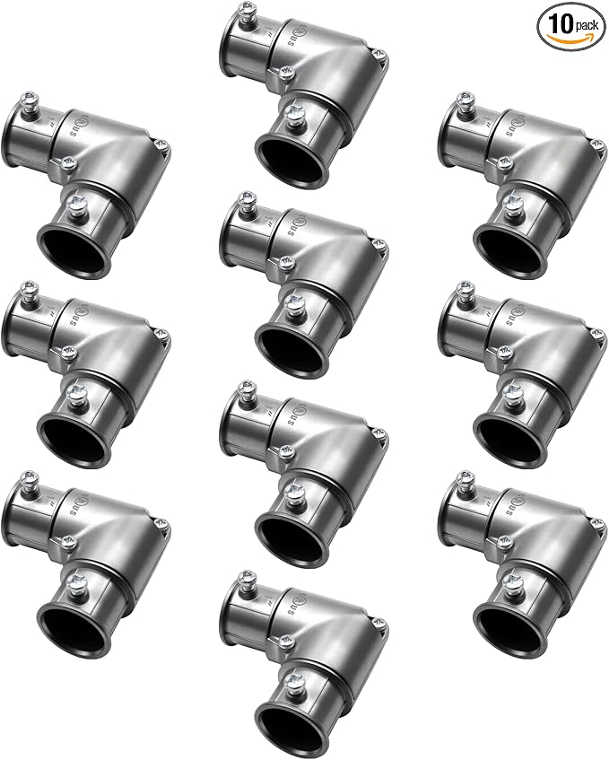 1" 90 Degree Inside Corner Pull-Elbow, EMT Fitting, 10 Pack | Zinc Die-Cast Body by AIRTAK