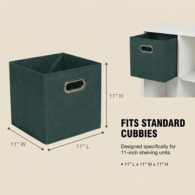 Household Essentials Foldable Fabric Storage Cubes 6-Pack – 11x11x11 Stackable - Image 2