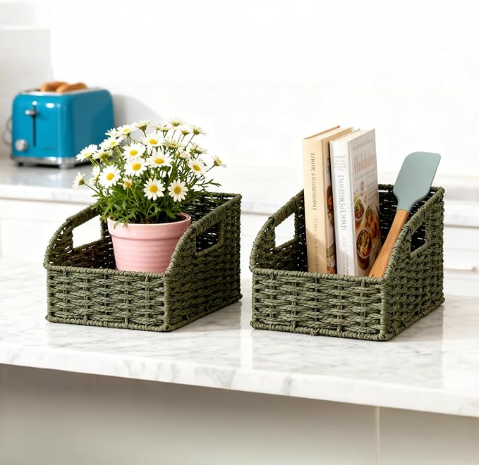 Pantry Organizers, Handwoven Large Wicker Baskets - Image 7