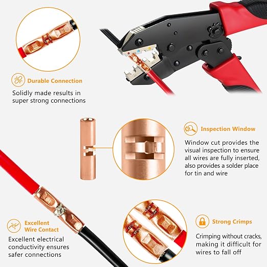 26-22 AWG Wire Splice Kit – 100 PCS 26-22 Gauge Bare Copper Non-Insulated Butt - Image 5