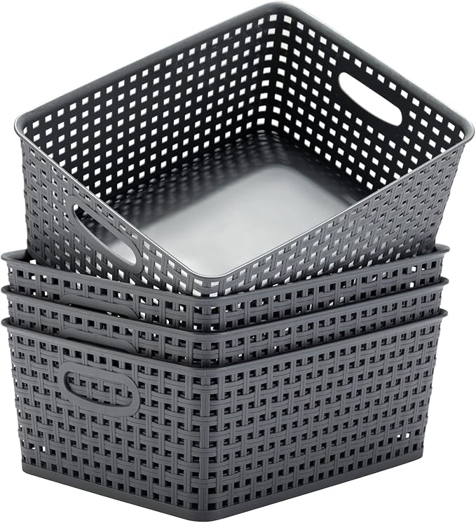 Eslite Plastic Storage Baskets for Organizing by Eslite