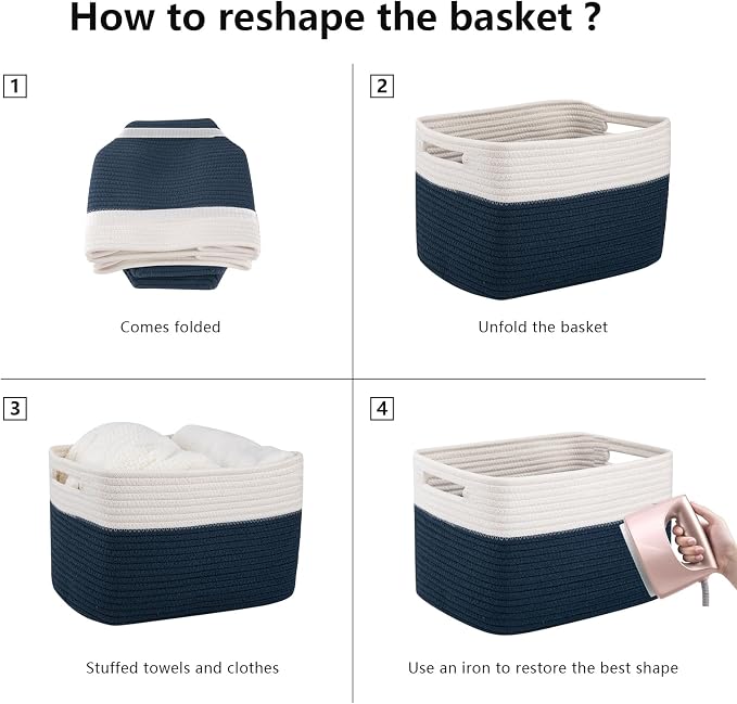 OIAHOMY 4 Pack Storage Basket, Closet Organizer - Image 7