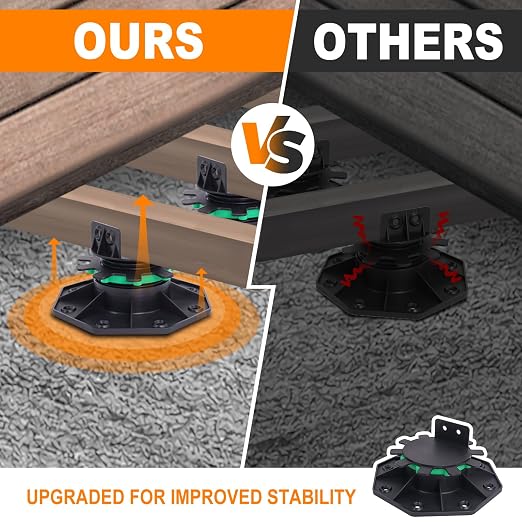 12 Pack Adjustable Deck Support Pedestals, 1-9/16" to 2-3/8" Height | Deck - Image 2