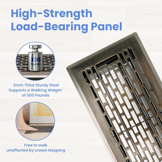 Howeall 4x10 Inches 6 Pack Heavy Duty Walkable Floor Register - Image 2