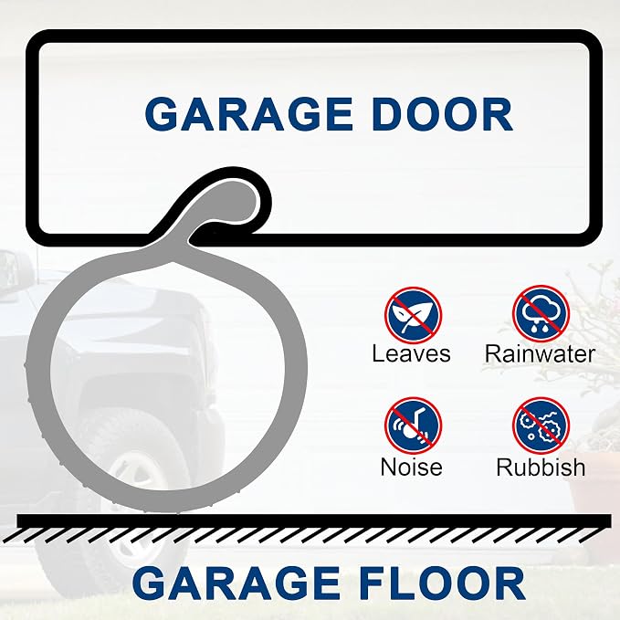 16.5FT Garage Door Bottom Seal Rubber 0.19" P Bulb Bottom Garage Weather - Image 3