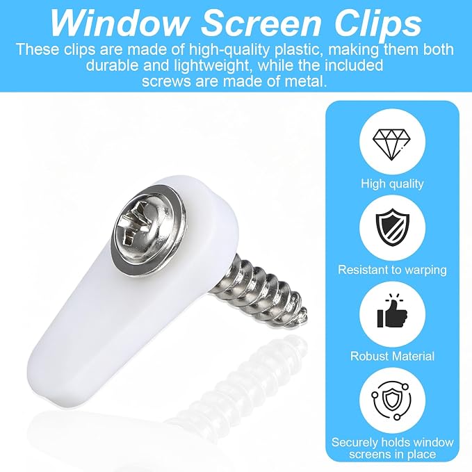 20 Pack Window Screen Clips for Window Screens Storm Door Panels | PL 7909 - Image 3