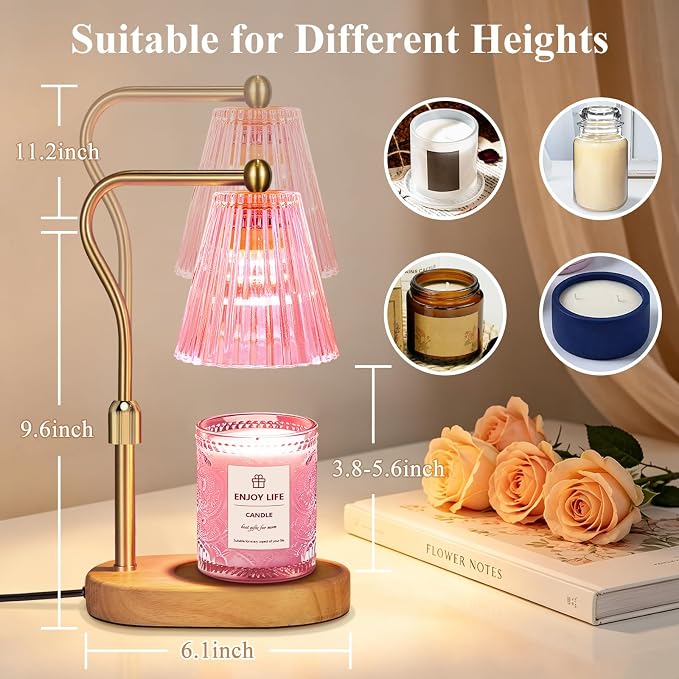 Pick Candle Warmer Lamp with Timer Dimmer Adjustable Height, Electric Wax - Image 6