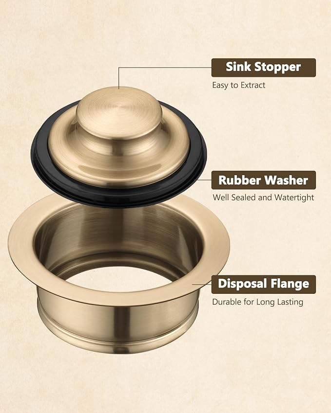 Garbage Disposal Flange and Sink Stopper Champagne Bronze - Image 5