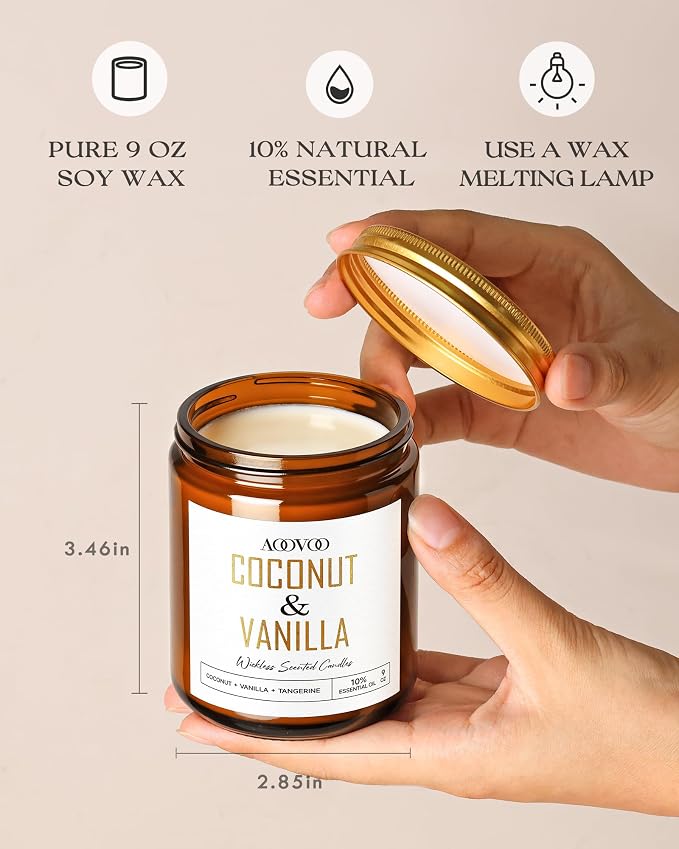 AOOVOO Coconut Vanilla Wickless Candle - Image 4