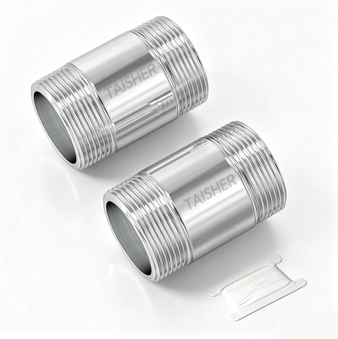 2pcs Thickened Nipple Cast Pipe 3/4" NPT Male by TAISHER