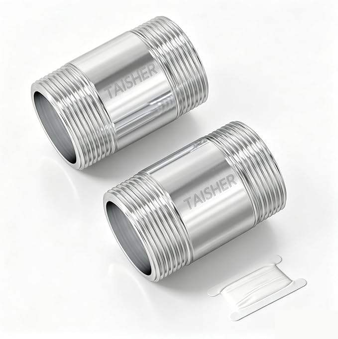 2pcs Thickened Nipple Cast Pipe 1" NPT Male by TAISHER