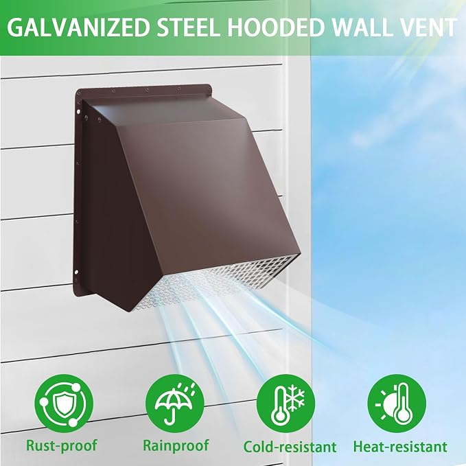 4 Inch Dryer Vent Cover Outside Hooded Wall Vent - Image 5
