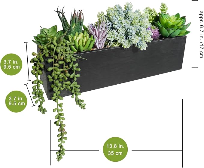 Winlyn 14" Artificial Succulent Plants Arrangement Assorted Faux Succulents in - Image 2