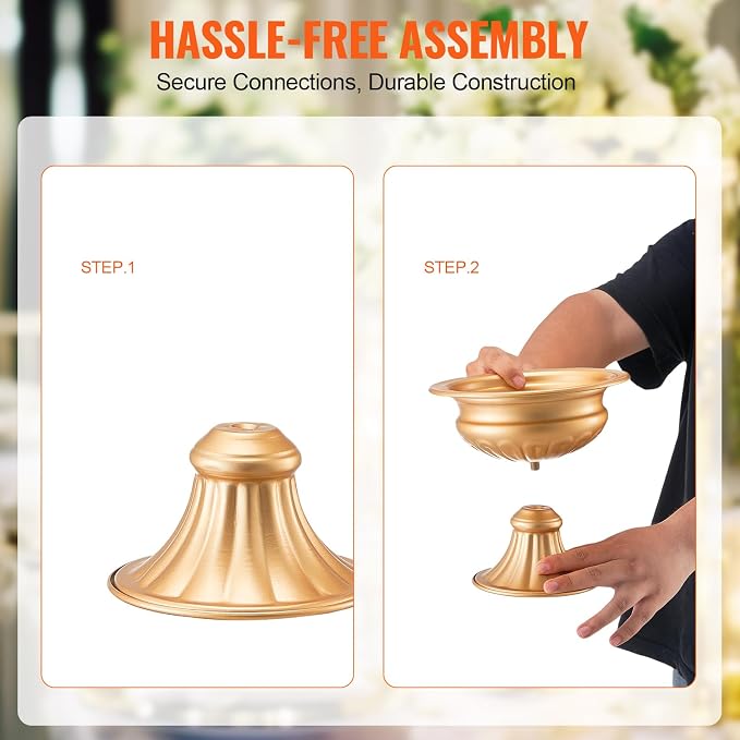 VEVOR 10PCS 16cm/6.3” Tall Wedding Flower Vase, Metal Wedding Centerpiece - Image 5