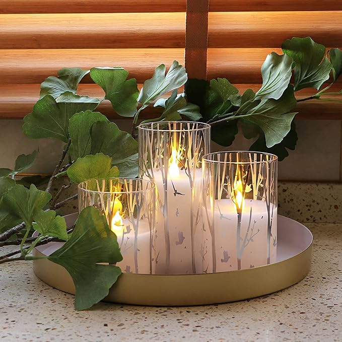 Rhytsing Birch Design Glass Battery Operated LED Candles - Image 5