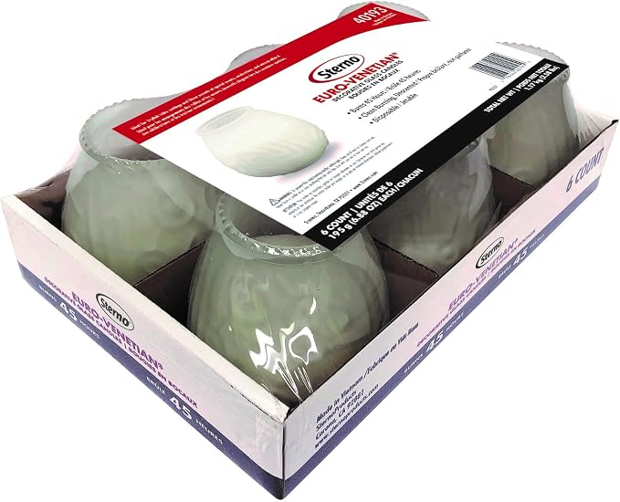Sterno Euro-Venetian Wax Candles, 45-Hour Burn, 6 Pack | Decorative glass - Image 6