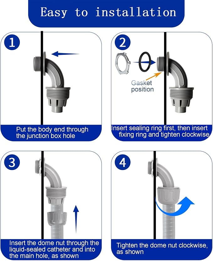 Yariwiz 1/2 Plastic Liquid Tight Conduit 90 Degree Elbow - Image 4