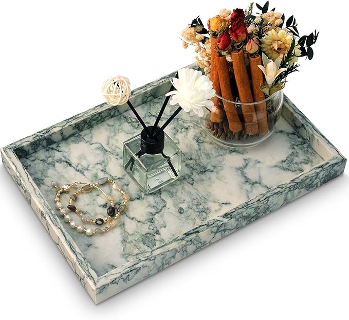 Marble Bathroom Tray, Pure Natural Vanity Tray | Marble Tray by MULWRMarbleTray
