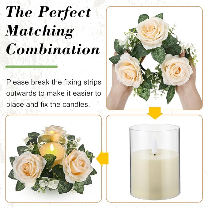 Yunlly 20 Pcs Rose Candle Rings - Image 4