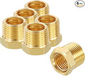 6 Pack Male to FeMale Adapter, 3/8" NTP Male x 1/4" NTP Female Brass Hex by Rebower