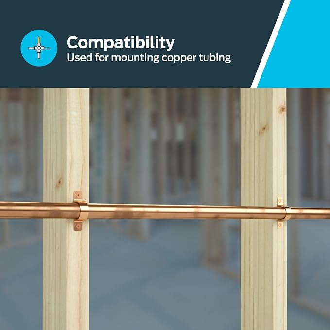 HoldRite 1/2 Inch Copper 2-Hole Strap, 50 Pack, Pipe Support - Image 3