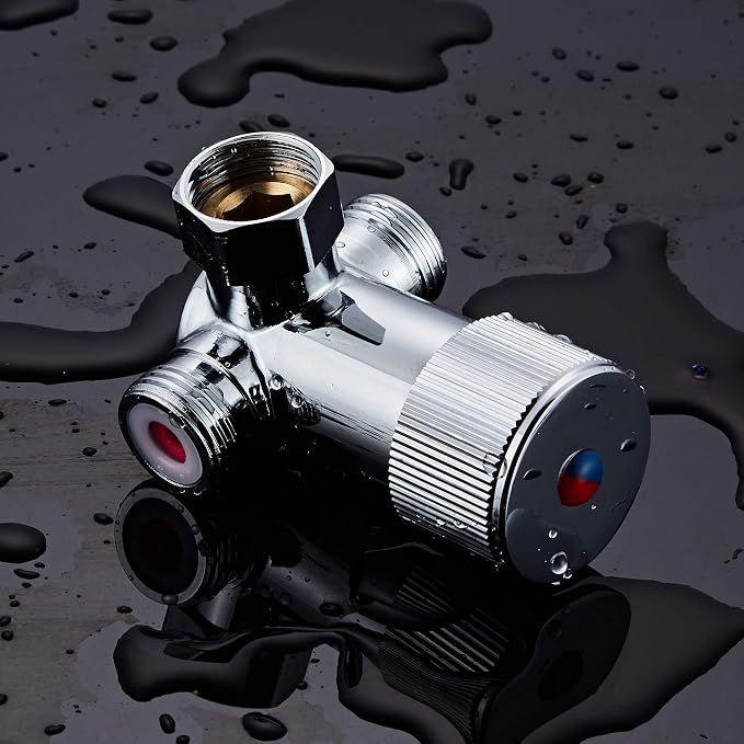Brass Cold and Hot Water Mixing Valve | Chrome, - Image 3