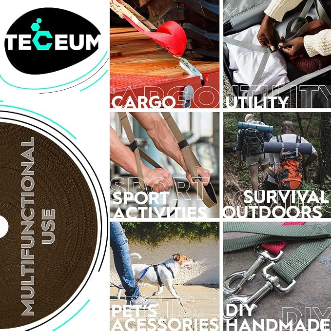 Webbing Strap, 3/4" to 2", 10-50 Yds, EDC gear, backpack repair and pet dog - Image 4