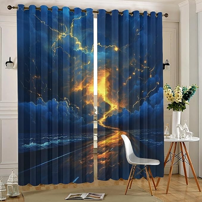 Nature Tornado Lightning Blackout Curtains - Image 5