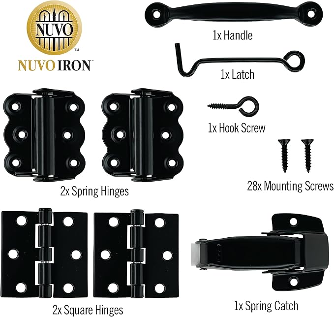 Nuvo Iron Black Screen Door Hardware Kit - Image 4