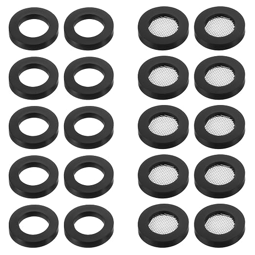 Mabor 20Pcs Shower Head Filter Gasket, 10 Rubber Washers Plumbing & 10 O-Ring by Mabor