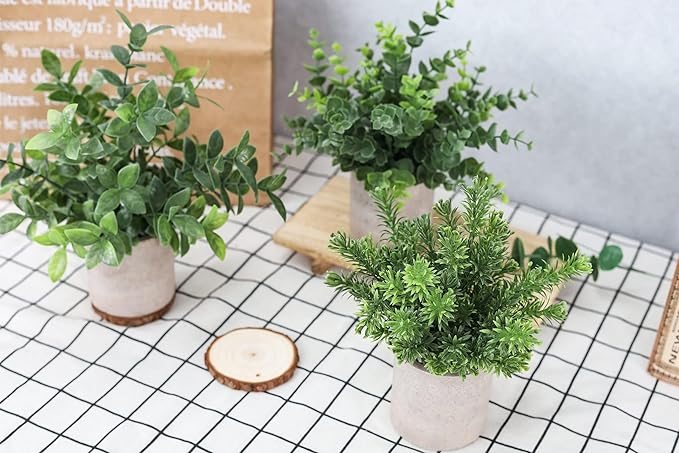 Der Rose 3 Pack Fake Plants Mini Faux Plants - Image 6
