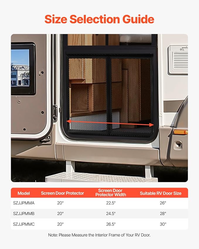 VEVOR RV Screen Door Protector, 26.5 x 20 inch Door Grille, Reinforced - Image 5