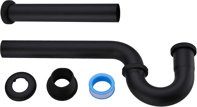Brass P Trap, 1 1/4 Bathroom Basin Sink Waste Trap Drain Kit - Image 7