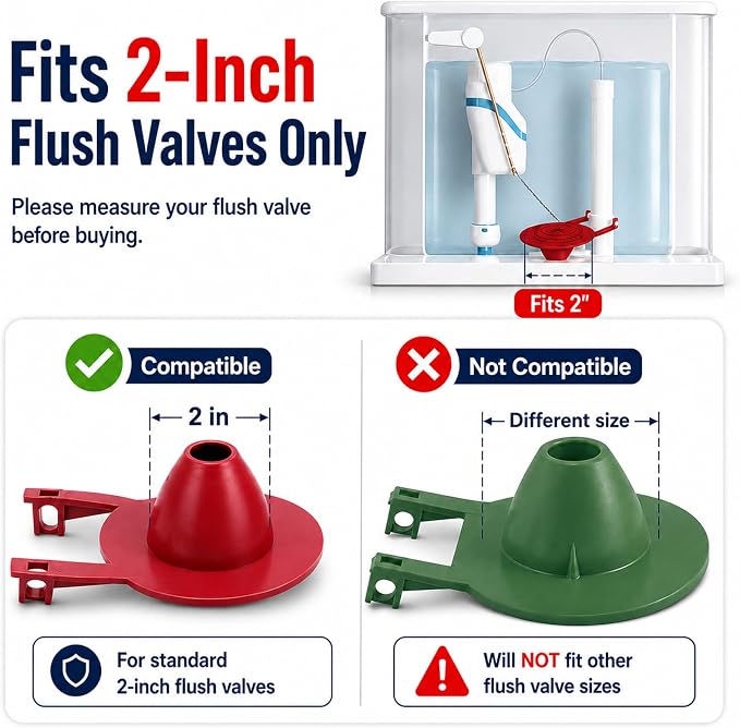 2 Pack 2-Inch Toilet Flapper Replacement Kit – Fix Running Toilets & Ghost - Image 6