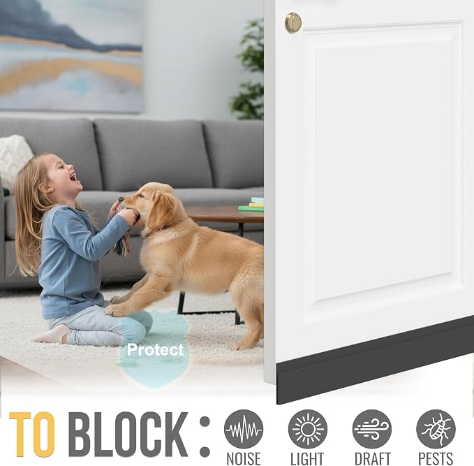 Door Draft Stopper for Huge Gap，3" W x 39" L Adjustable Widened Under Door Seal - Image 4