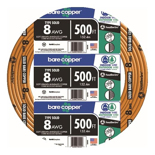 Southwire 10632802 500 ft. 8-Gauge Solid SD Bare Copper Grounding Wire by Southwire