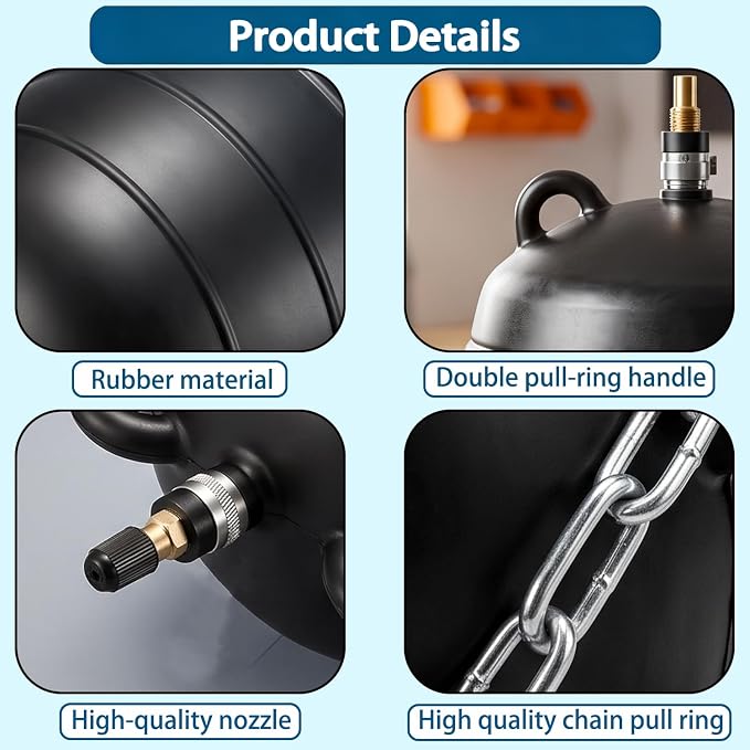 Inflatable Pipe Plug Kit, Air Pump, Deflation Extension Hose, Safety Chain & - Image 3